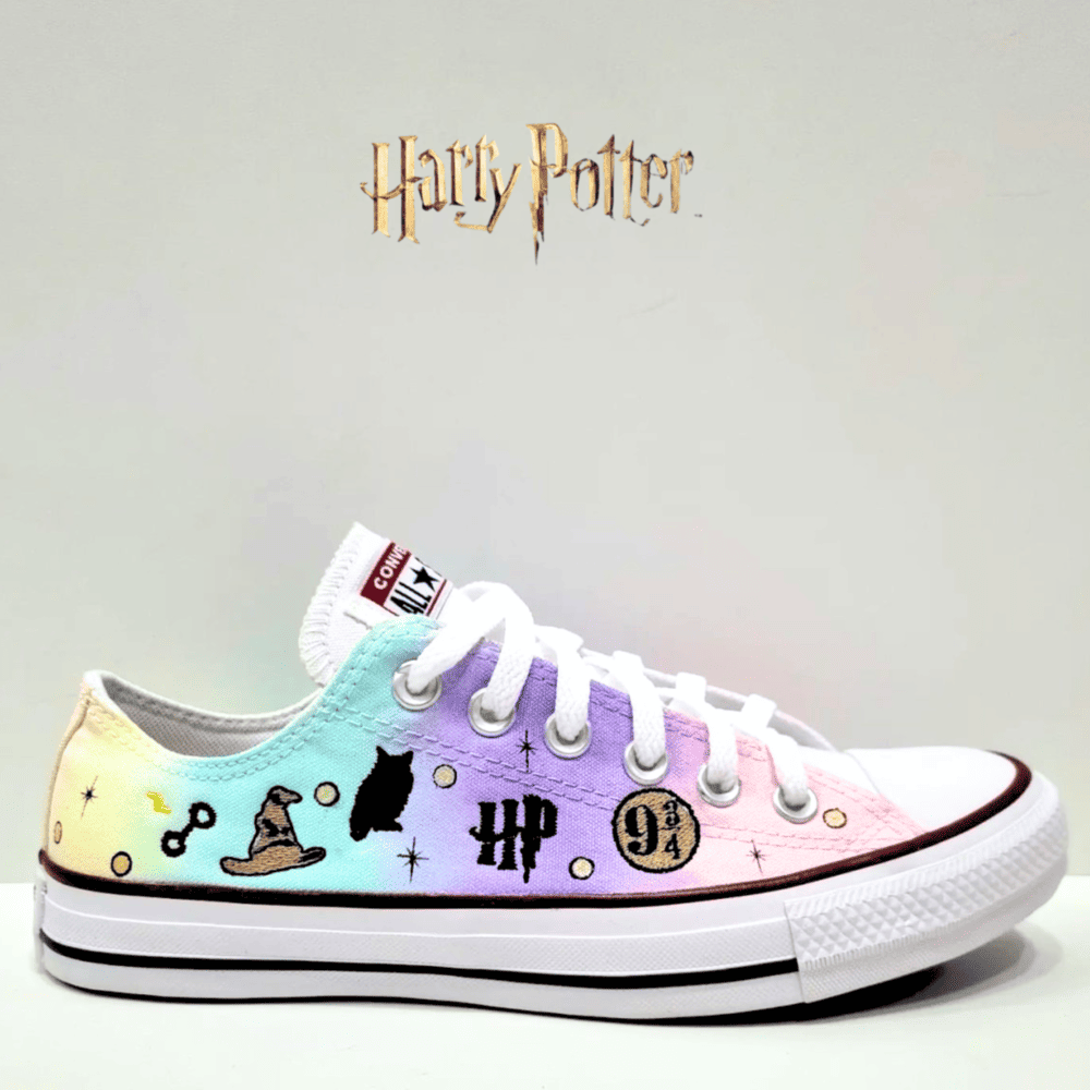 Exklusiv: HP Custom All Star Schuhe und Sneakers Handgefertigte Stickerei + *GRATIS GESCHENK 1 Paar Socken* – LIMITIERTE AUFLAGE