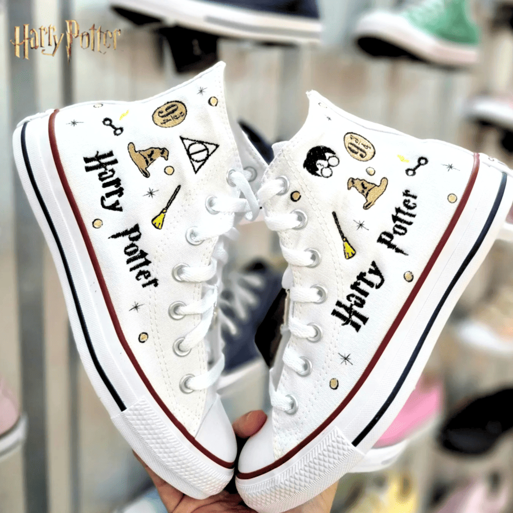 Exklusiv: HP Custom All Star Schuhe und Sneakers Handgefertigte Stickerei + *GRATIS GESCHENK 1 Paar Socken* – LIMITIERTE AUFLAGE