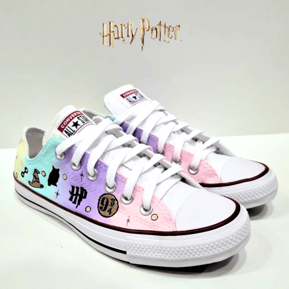 Exklusiv: HP Custom All Star Schuhe und Sneakers Handgefertigte Stickerei + *GRATIS GESCHENK 1 Paar Socken* – LIMITIERTE AUFLAGE