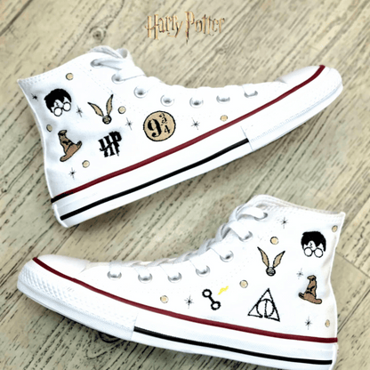 Exklusiv: HP Custom All Star Schuhe und Sneakers Handgefertigte Stickerei + *GRATIS GESCHENK 1 Paar Socken* – LIMITIERTE AUFLAGE