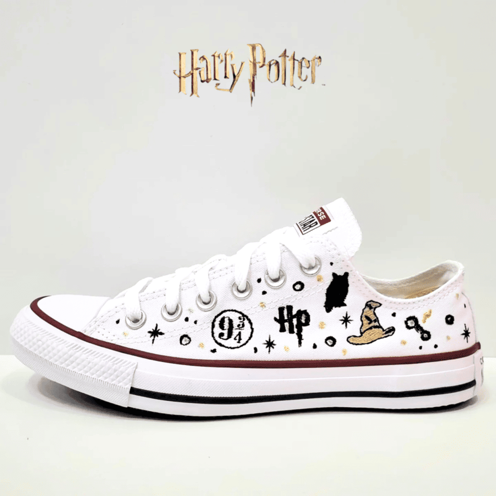 Exklusiv: HP Custom All Star Schuhe und Sneakers Handgefertigte Stickerei + *GRATIS GESCHENK 1 Paar Socken* – LIMITIERTE AUFLAGE