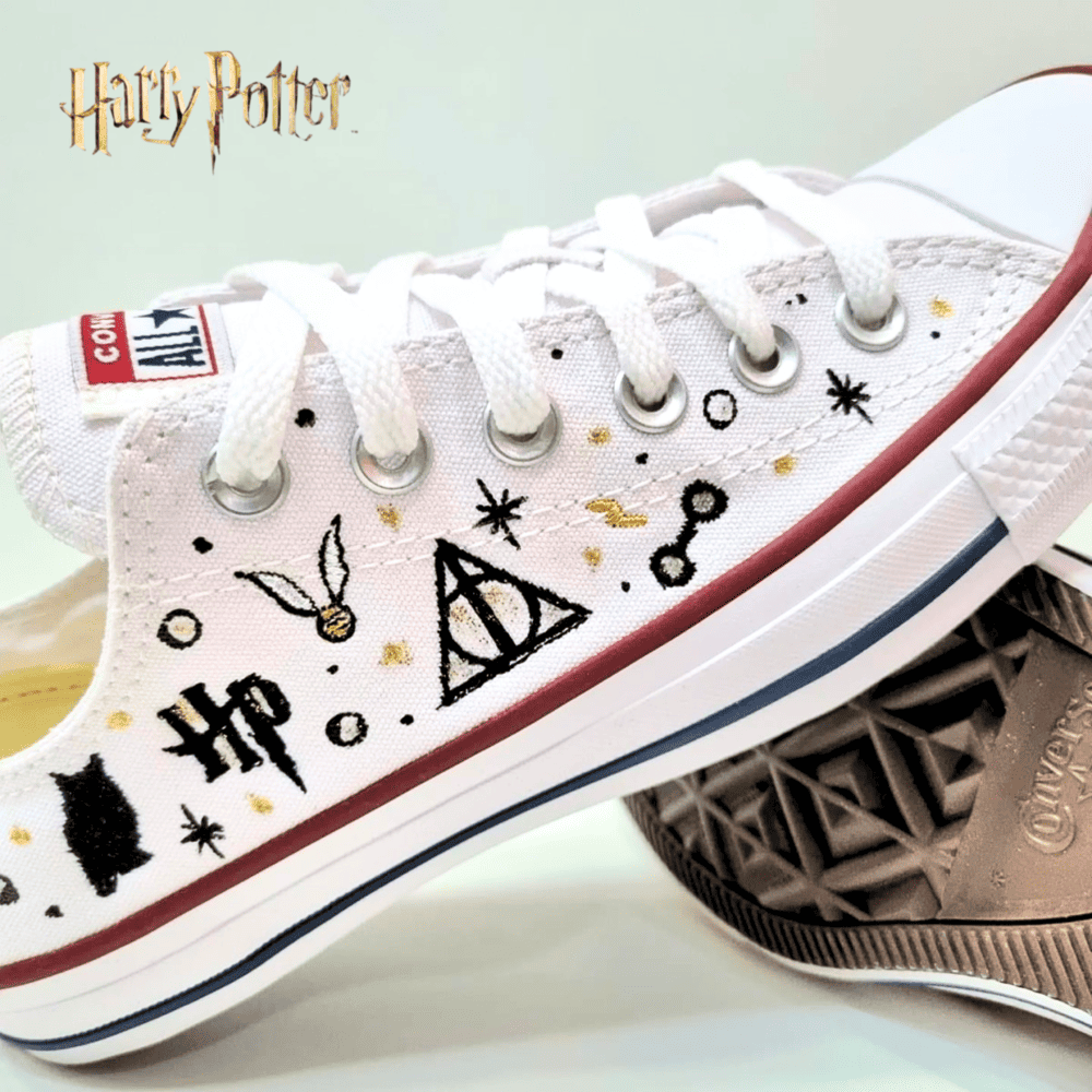 Exklusiv: HP Custom All Star Schuhe und Sneakers Handgefertigte Stickerei + *GRATIS GESCHENK 1 Paar Socken* – LIMITIERTE AUFLAGE