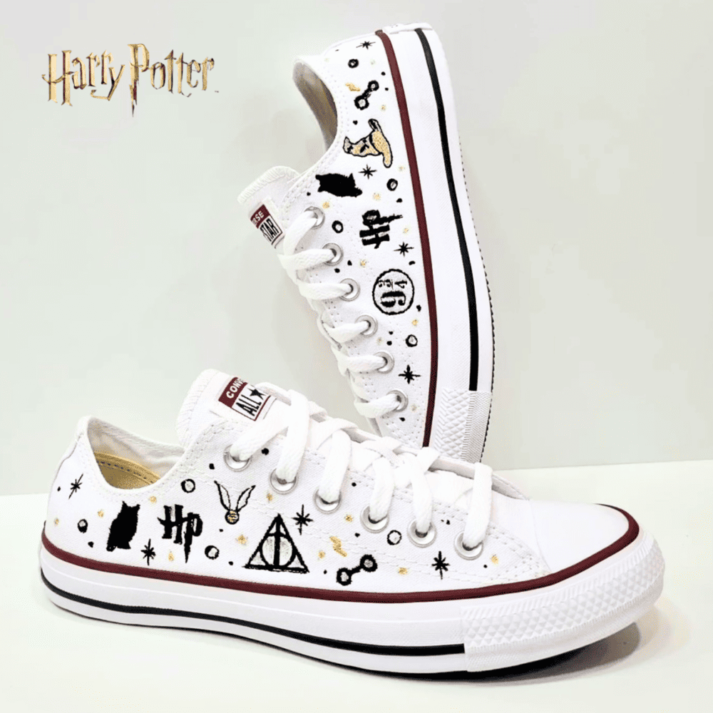 Exklusiv: HP Custom All Star Schuhe und Sneakers Handgefertigte Stickerei + *GRATIS GESCHENK 1 Paar Socken* – LIMITIERTE AUFLAGE