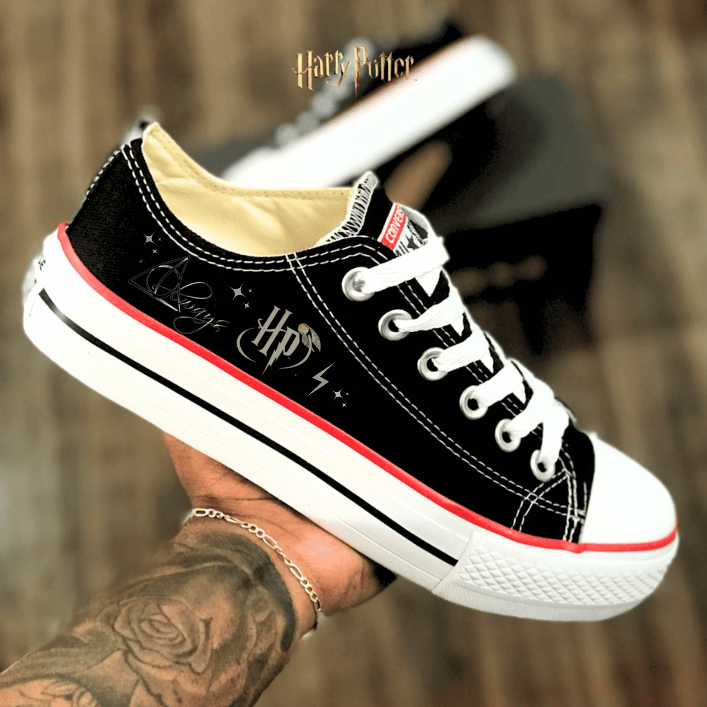 Exklusiv: HP Custom All Star Schuhe und Sneakers Handgefertigte Stickerei + *GRATIS GESCHENK 1 Paar Socken* – LIMITIERTE AUFLAGE