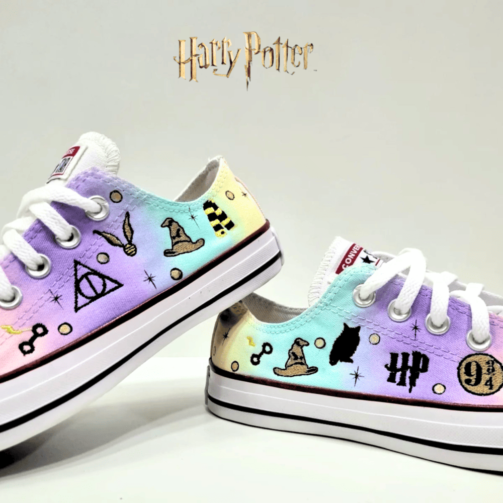 Exklusiv: HP Custom All Star Schuhe und Sneakers Handgefertigte Stickerei + *GRATIS GESCHENK 1 Paar Socken* – LIMITIERTE AUFLAGE